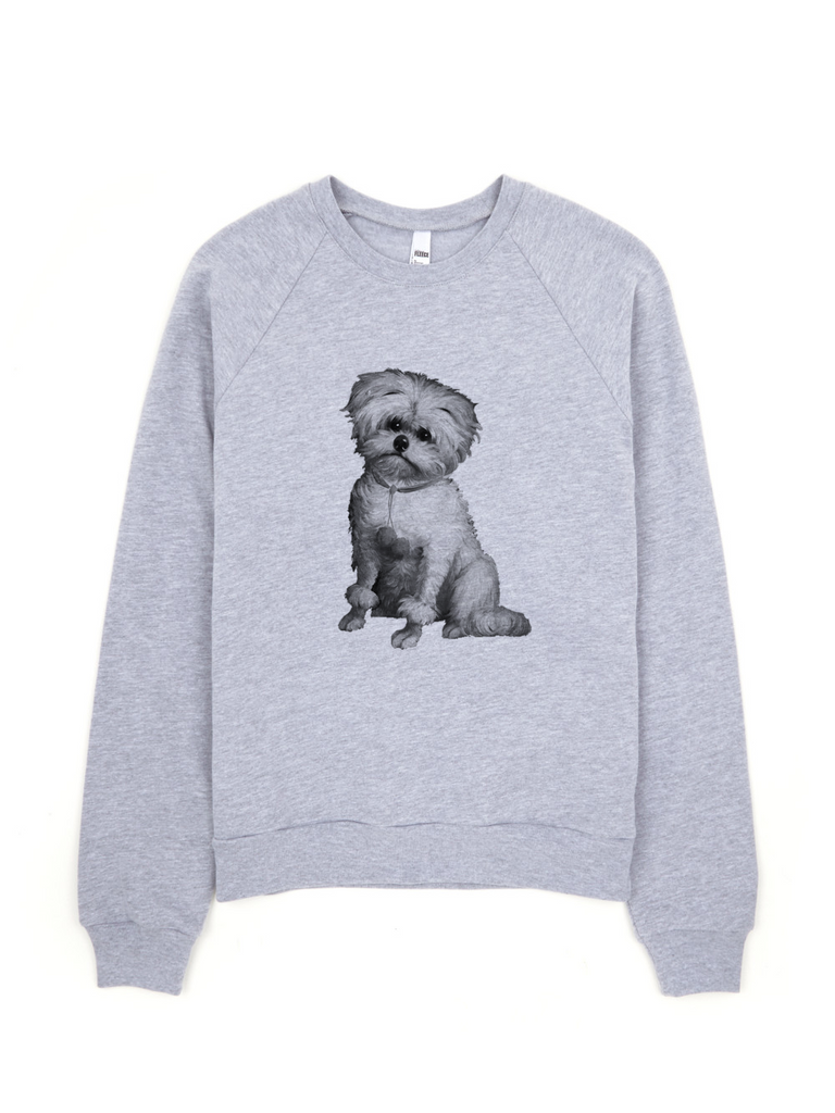 Unisex Fleece Sweatshirt Maltese Terrier Design