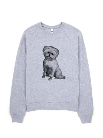 Unisex Fleece Sweatshirt Maltese Terrier Design