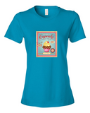 Women's Summer Tee Vintage Cupcake Motive