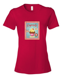 Womens tee shirt red cupcake design