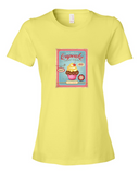 Women's Summer Tee Vintage Cupcake Motive